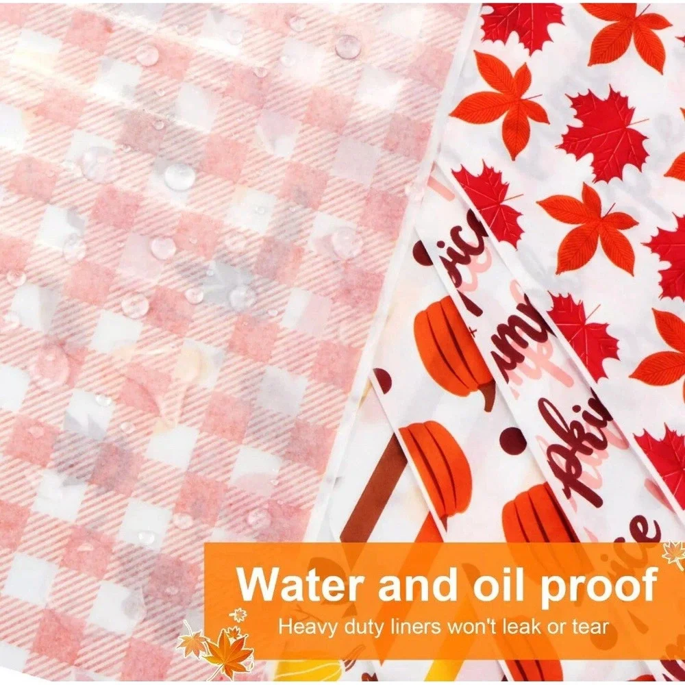240Pcs Fall Wax Paper Dry Waxed Deli Paper Sheet 12x12 inch Sandwich Wrap Pap...